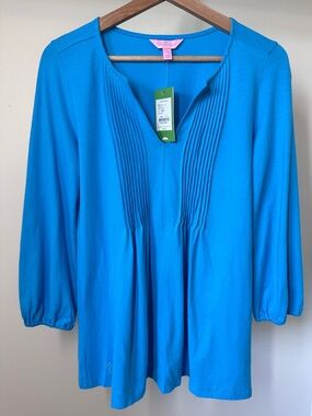 NWT Lilly Pulitzer Braylen Pintuck V-Neck Tunic Top